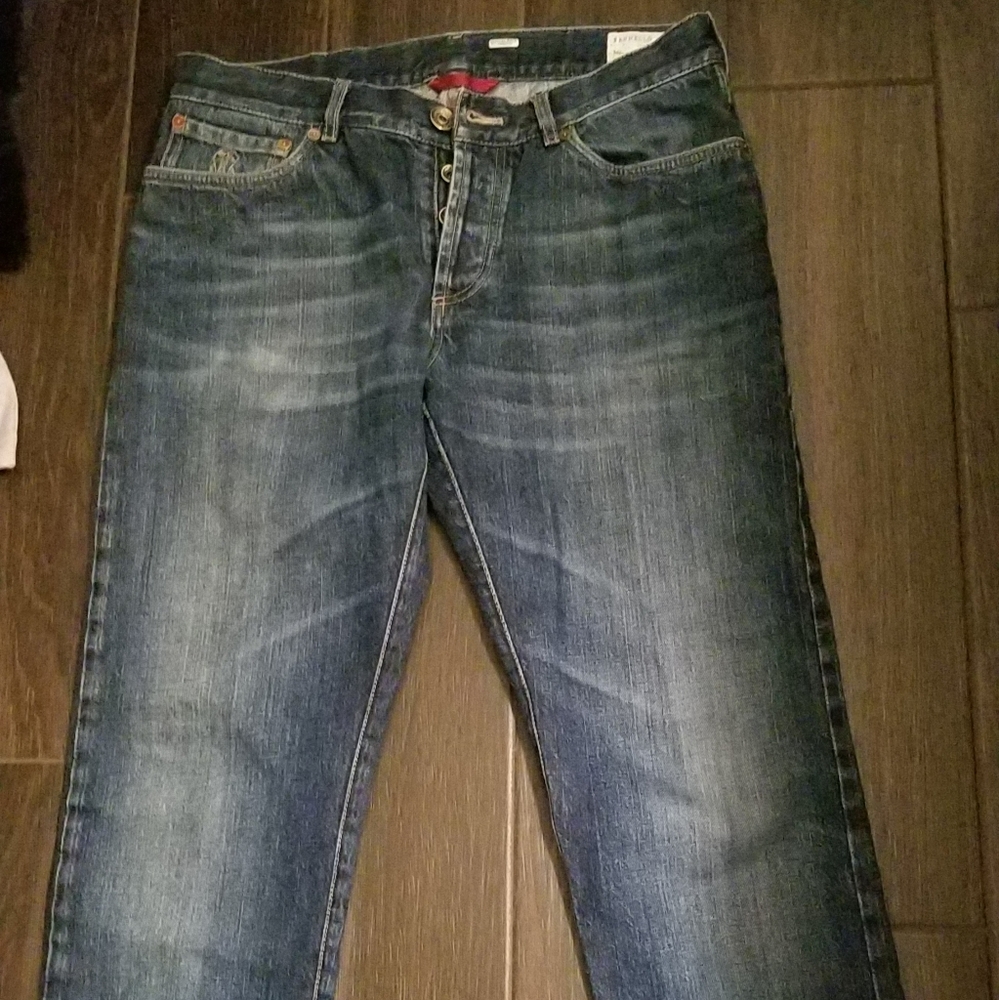 Brunello cucinelli brown blue jeans